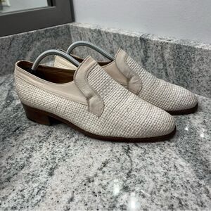 Salamander white woven leather loafers sz 8